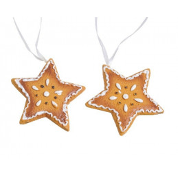 Zawieszki gwiazdki ciasteczkowe 6,5cm, 2szt/paczka