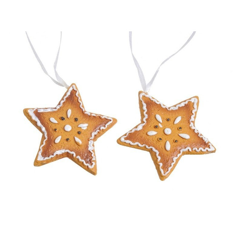 Zawieszki gwiazdki ciasteczkowe 6,5cm, 2szt/paczka
