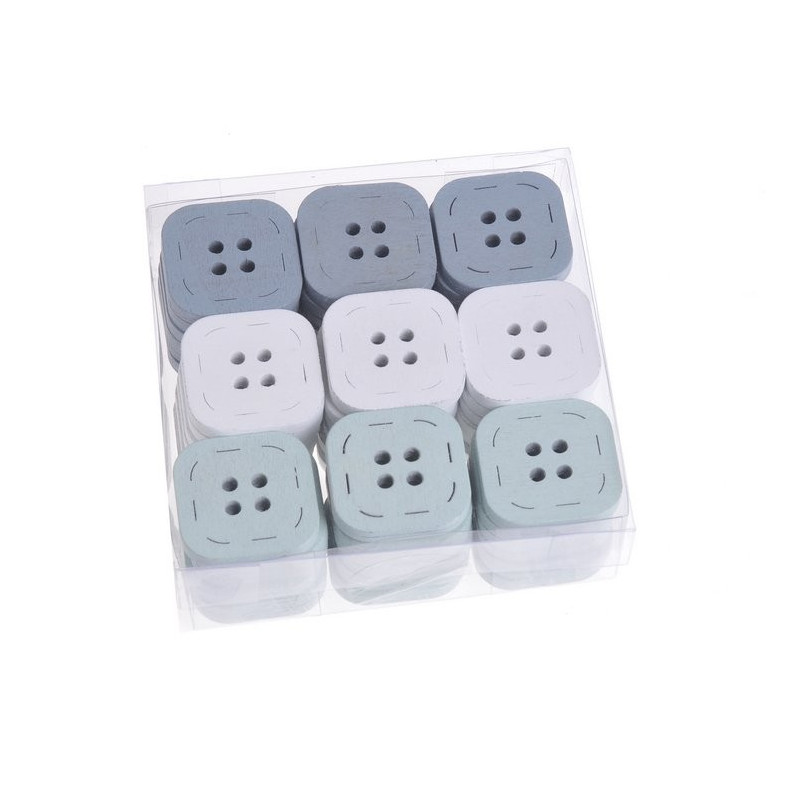 Kwadratowe guziki, zestaw 54szt 3 cm