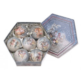 Bombki w pudełku 7cm, 7szt/komplet