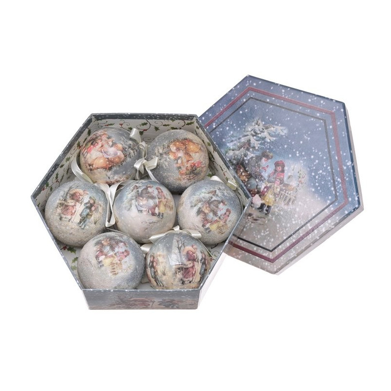 Bombki w pudełku 7cm, 7szt/komplet