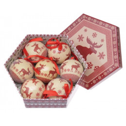 Bombki w pudełku 7cm, 7szt/komplet  -winter gray