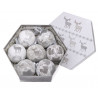 Bombki w pudełku 7cm, 7szt/komplet  - reinder GREY