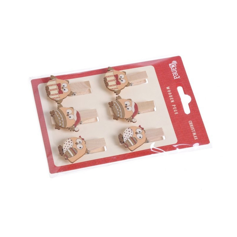 Klamerka sowa 6szt-kpl, 3,5cm