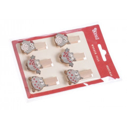 Klamerka sowa 6szt-kpl, 3,5cm