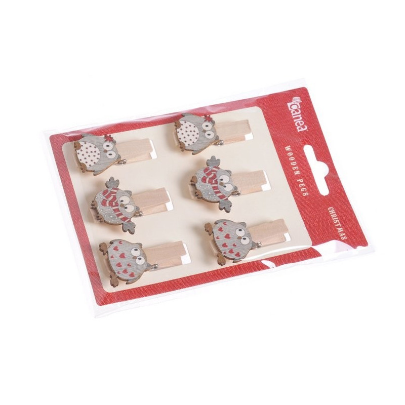 Klamerka sowa 6szt-kpl, 3,5cm