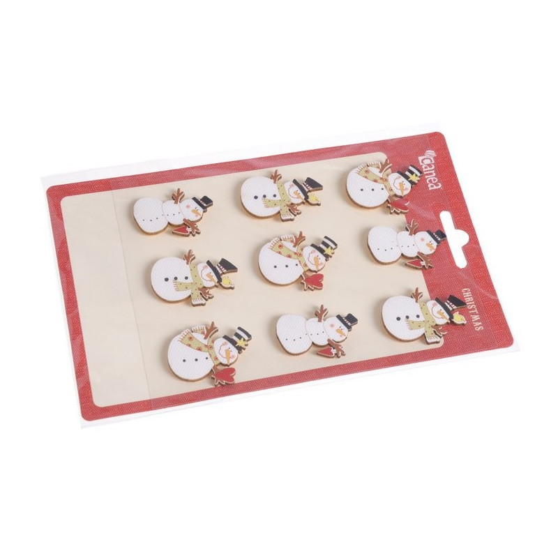 Naklejki bałwanki 9szt-kpl, 3 cm