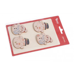 Naklejki bałwanki 4szt-kpl 4 cm