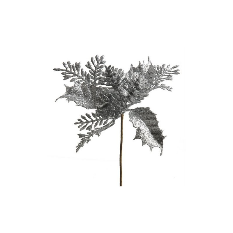 Pik ostrokrzew i 3 szyszki, 12szt  16cm - opakowanie 12 pęczków x 12 sztuk