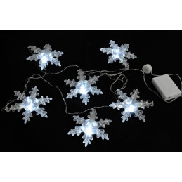 Światełka śnieżynki x6, 12 cm -  transparent-silver