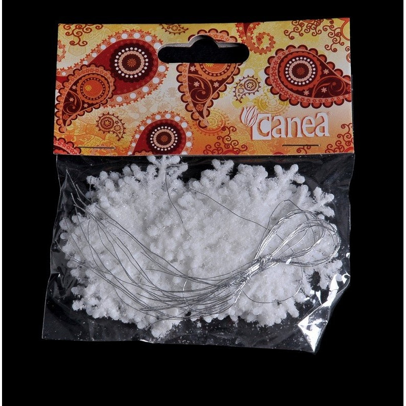 Śnieżynki w pudrze 6 cm 10 szt/paczka