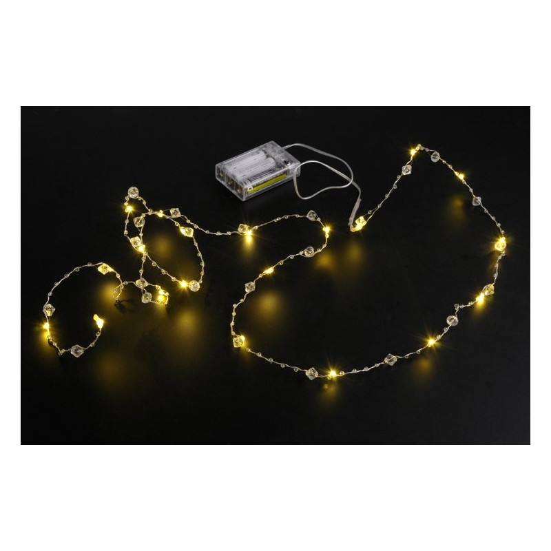 Lampki ledowe kryształki 20L, 2 m + 30 cm