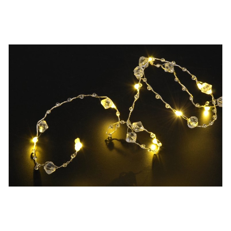 Lampki ledowe kryształki 20L, 2 m + 30 cm