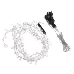 Lampki ledowe kryształki 60L, 3 x 2m, zasilane 12V 3 m