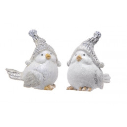 Ptaszek w czapie 8 cm - figurka ceramiczna