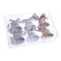 Dzwoneczki z kokardą 4,5 cm, 6szt/kpl