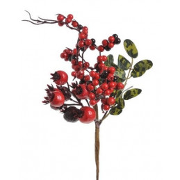 Gałązka głogu z liśćmi 32,5 cm