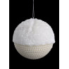 Bombka futro-perełki 15 cm  -ozdoba choinkowa
