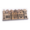 Drewniane domki 15,5x8x1,8 cm, 12szt-kpl