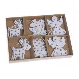 Zestaw świątecznych zawieszek 6cm, 12szt