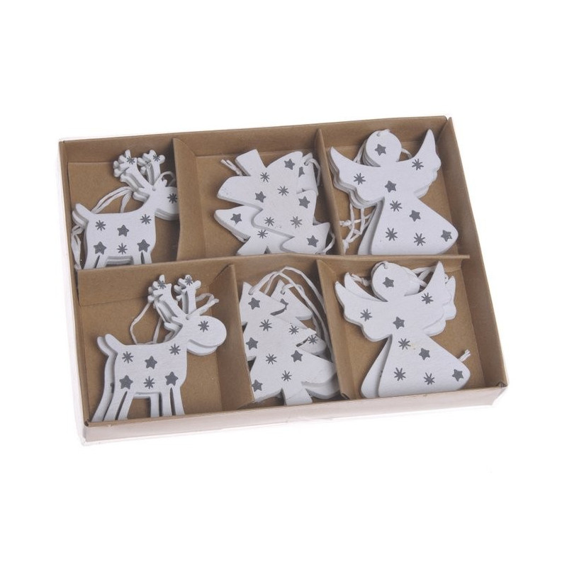 Zestaw świątecznych zawieszek 6cm, 12szt