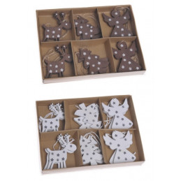 Zestaw świątecznych zawieszek 6cm, 12szt