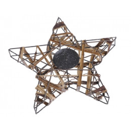 Świecznik gwiazda 25 cm NAT-SILV