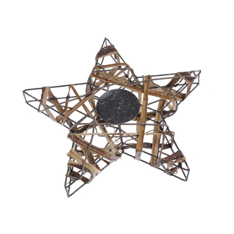 Świecznik gwiazda 25 cm NAT-SILV