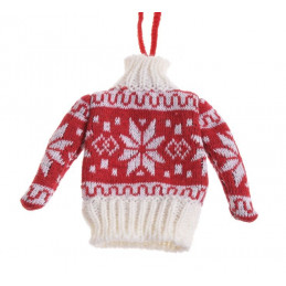 Zimowy sweterek 12 cm - zawieszka choinkowa