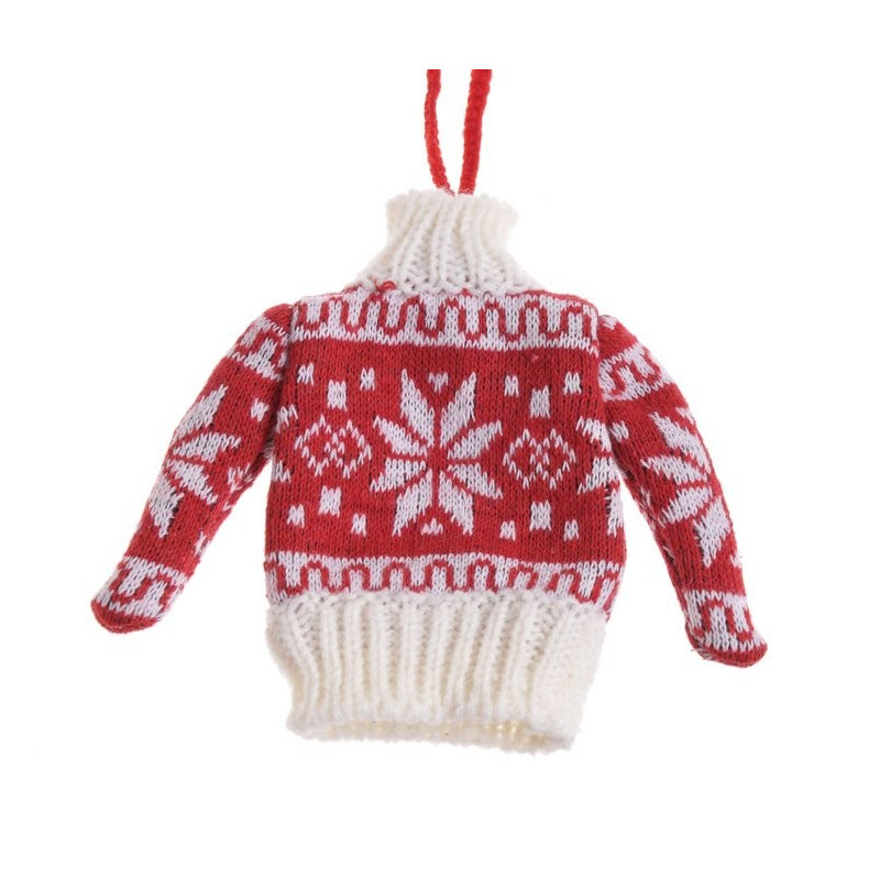 Zimowy sweterek 12 cm - zawieszka choinkowa
