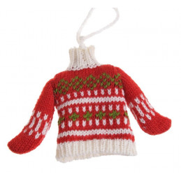 Zimowy sweterek 12 cm - zawieszka choinkowa