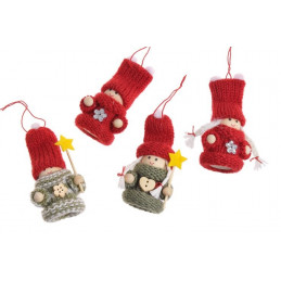 Pacynki 7 cm, 4szt-kpl - zawieszka choinkowa