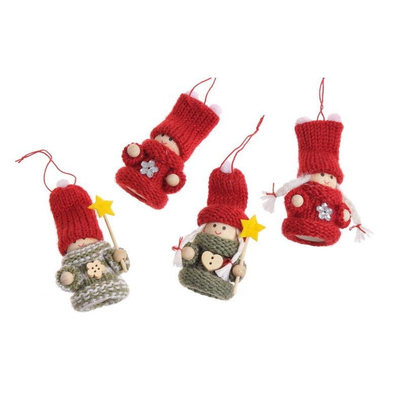 Pacynki 7 cm, 4szt-kpl - zawieszka choinkowa