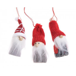 Mikołajek - pacynka 3szt-kpl - zawieszka choinkowa