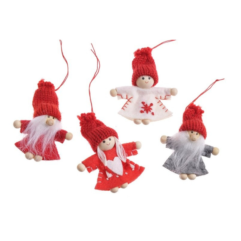 Pacynki 8 cm, 4szt-kpl - zawieszka choinkowa