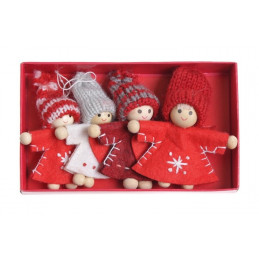 Pacynki 8 cm, 4szt-kpl - zawieszka choinkowa