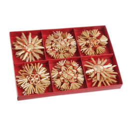 Słomkowe gwiazdki 19x13x2cm, 24szt-kpl