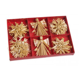 Słomkowe ozdoby 24szt-kpl