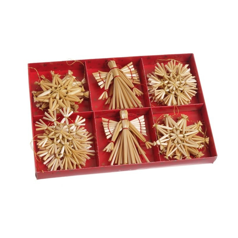 Słomkowe ozdoby 24szt-kpl