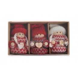 Pacynki 7cm, 3szt-kpl - ozdoba choinkowa