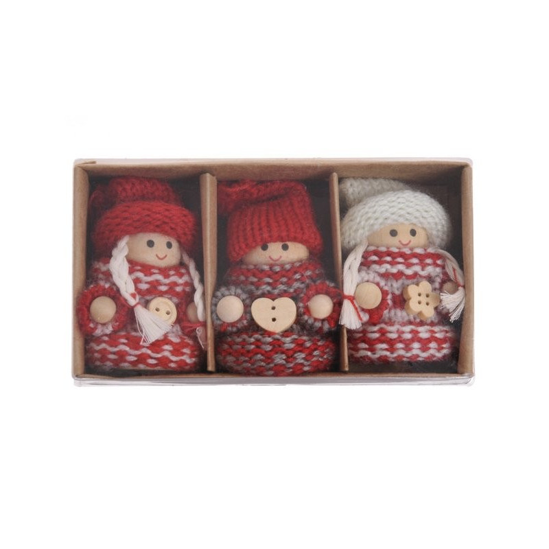 Pacynki 7cm, 3szt-kpl - ozdoba choinkowa