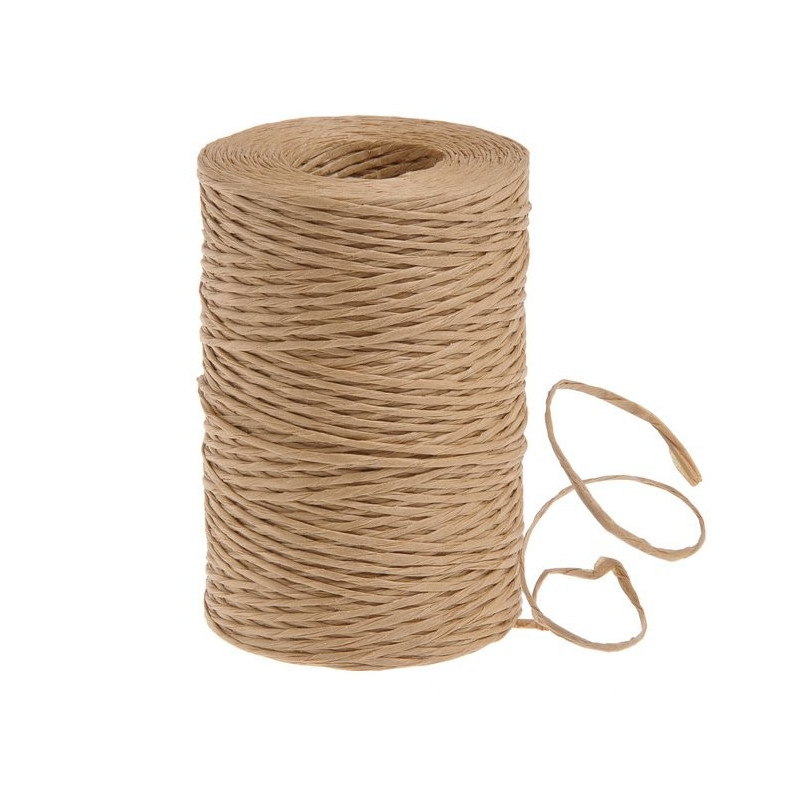 Sznurek papierowy z drucikiem naturalny 200 m