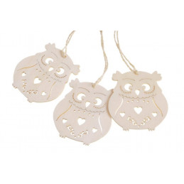 Sowa - zawieszka 7,5cm, 6szt-kpl