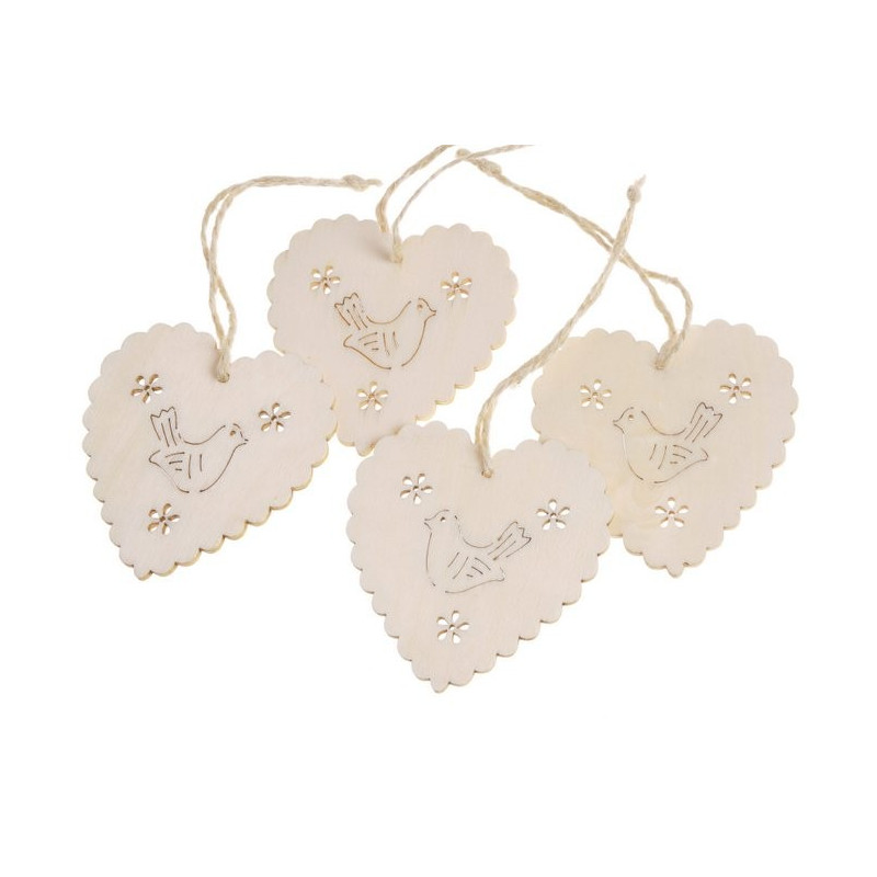 Serce - zawieszka 7cm, 6szt-kpl