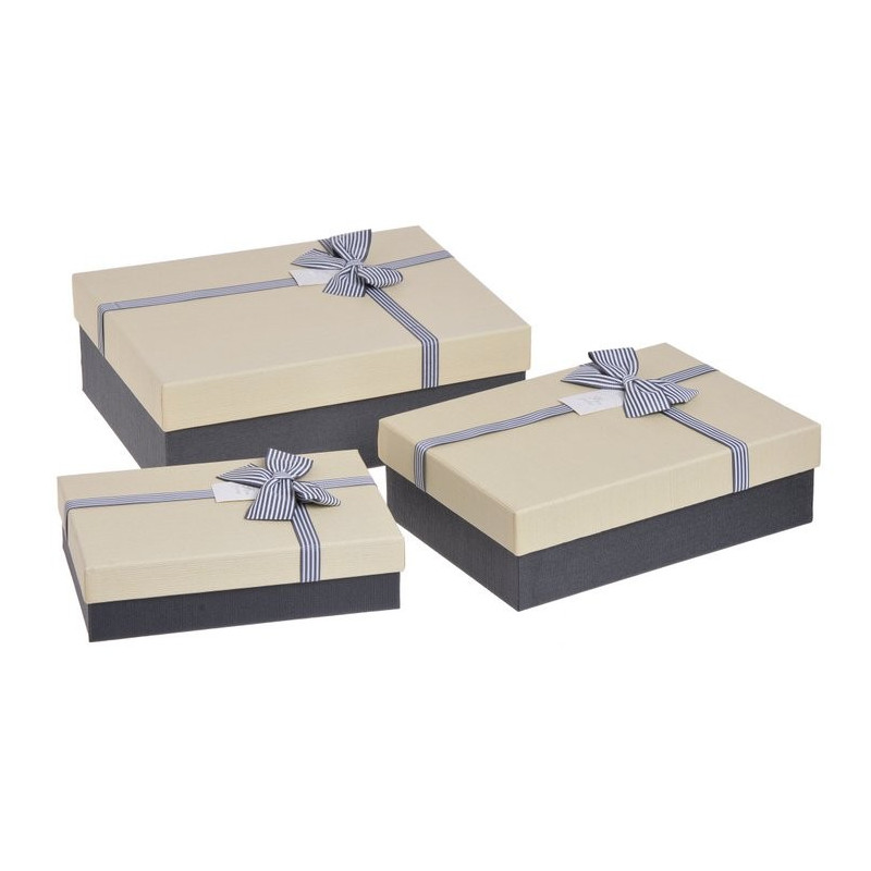 Pudełka 3szt-kpl BLACK/CREAM, CREAM/BLACK