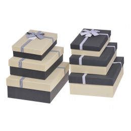 Pudełka 3szt-kpl BLACK/CREAM, CREAM/BLACK