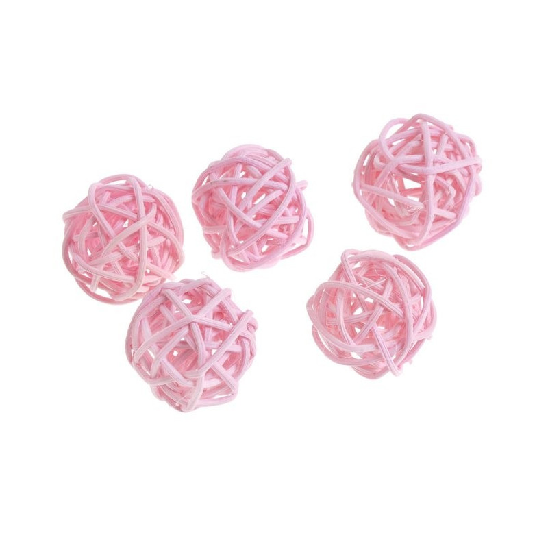 Kule rattanowe 3cm, 24szt-paczka MIX KOLORÓW