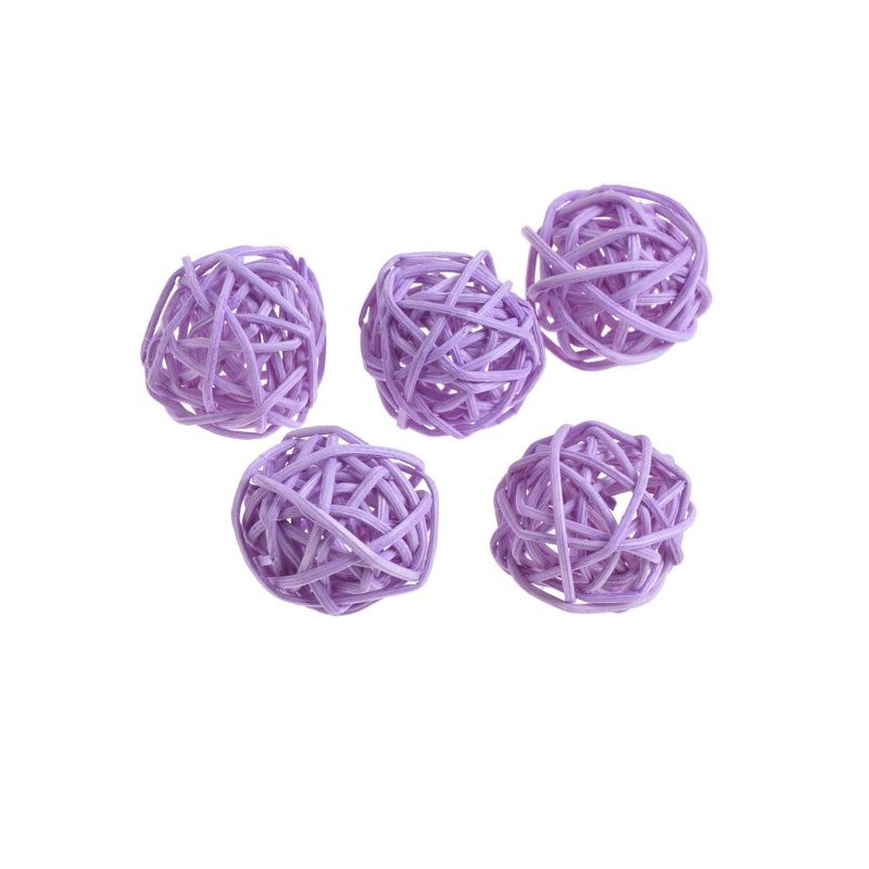 Kule rattanowe 3cm, 24szt-paczka MIX KOLORÓW