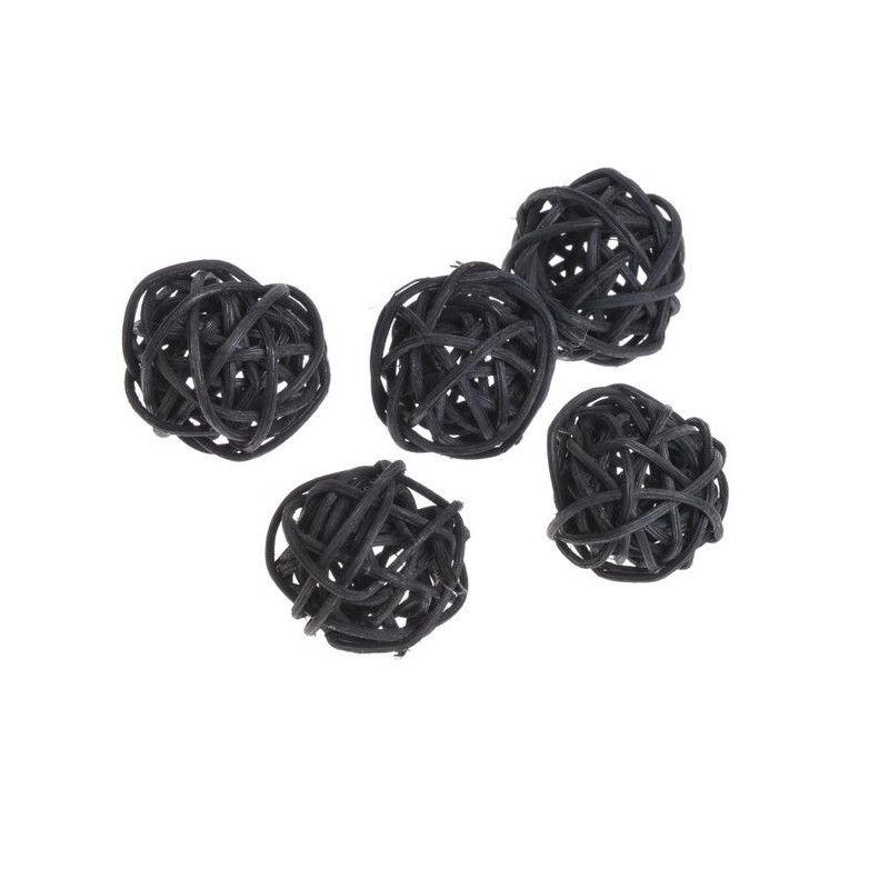 Kule rattanowe 3cm, 24szt-paczka MIX KOLORÓW