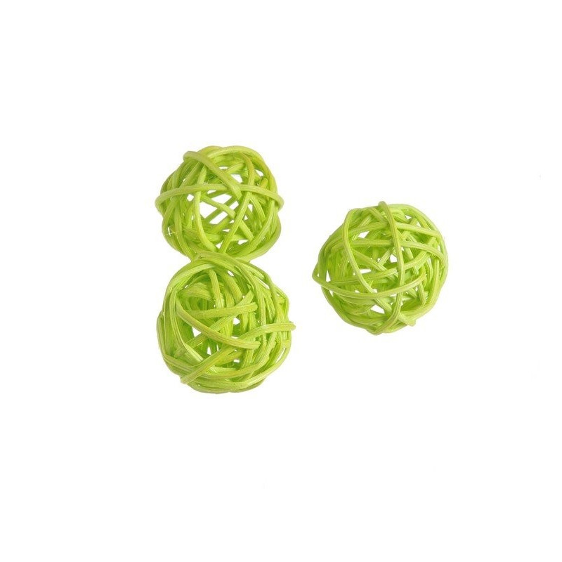 Kule rattanowe 3cm, 24szt-paczka MIX KOLORÓW